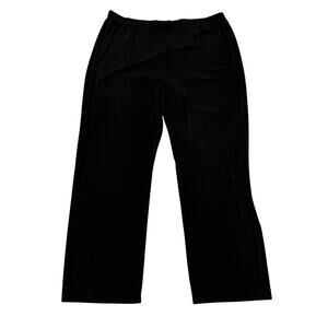 Chico’s Women Black Liquid Knit Wide Leg Pull-On Pants 3R XL Stretch Comfort